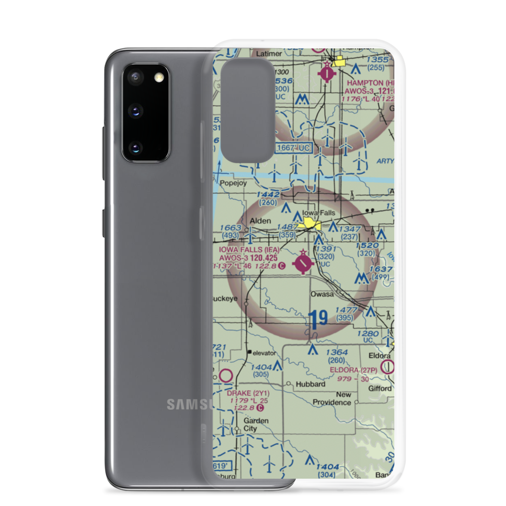 Iowa Falls Municipal Airport (IFA) VFR Sectional Samsung Case Samsung Galaxy S20 model shown