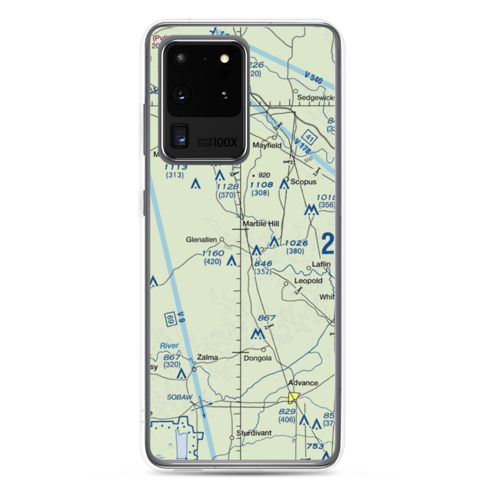 Ira Biffle Airfield (0T3) VFR Sectional Samsung Case Samsung Galaxy S20 Ultra model shown