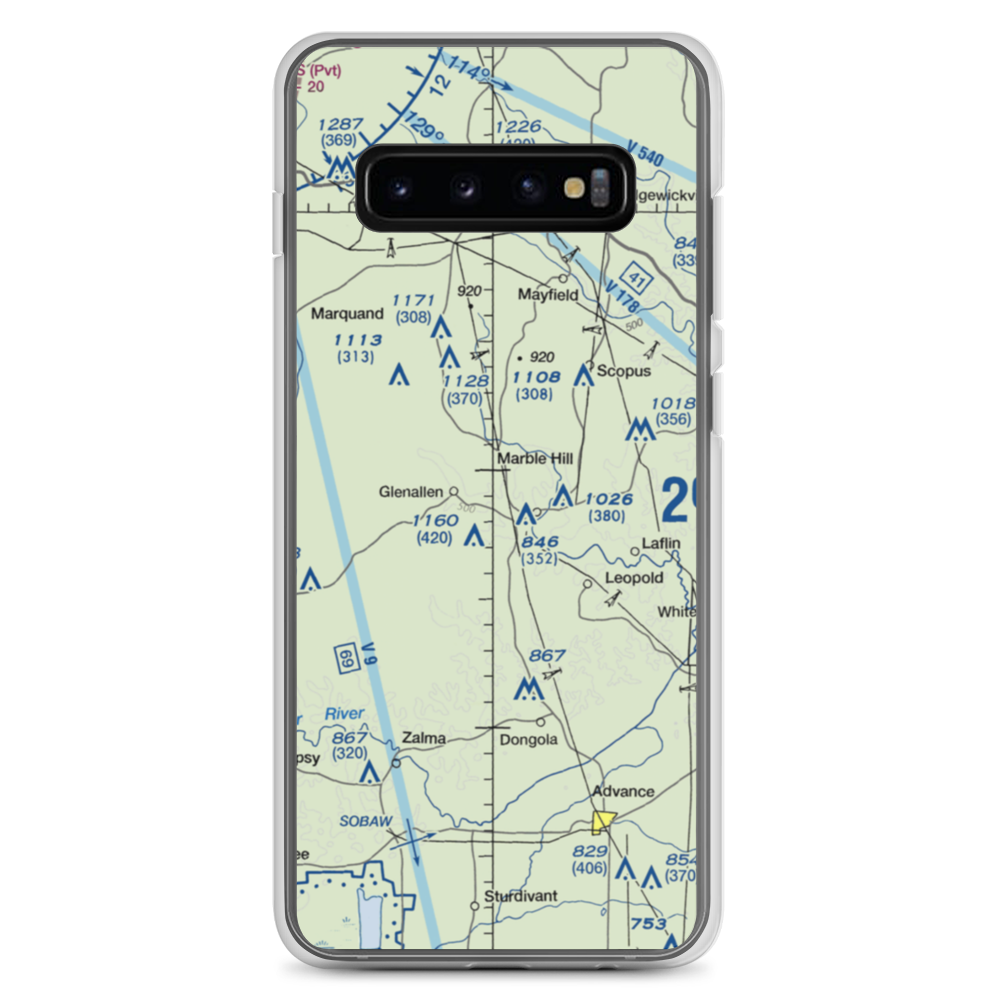 Ira Biffle Airfield (0T3) VFR Sectional Samsung Case Samsung Galaxy S10+ model shown