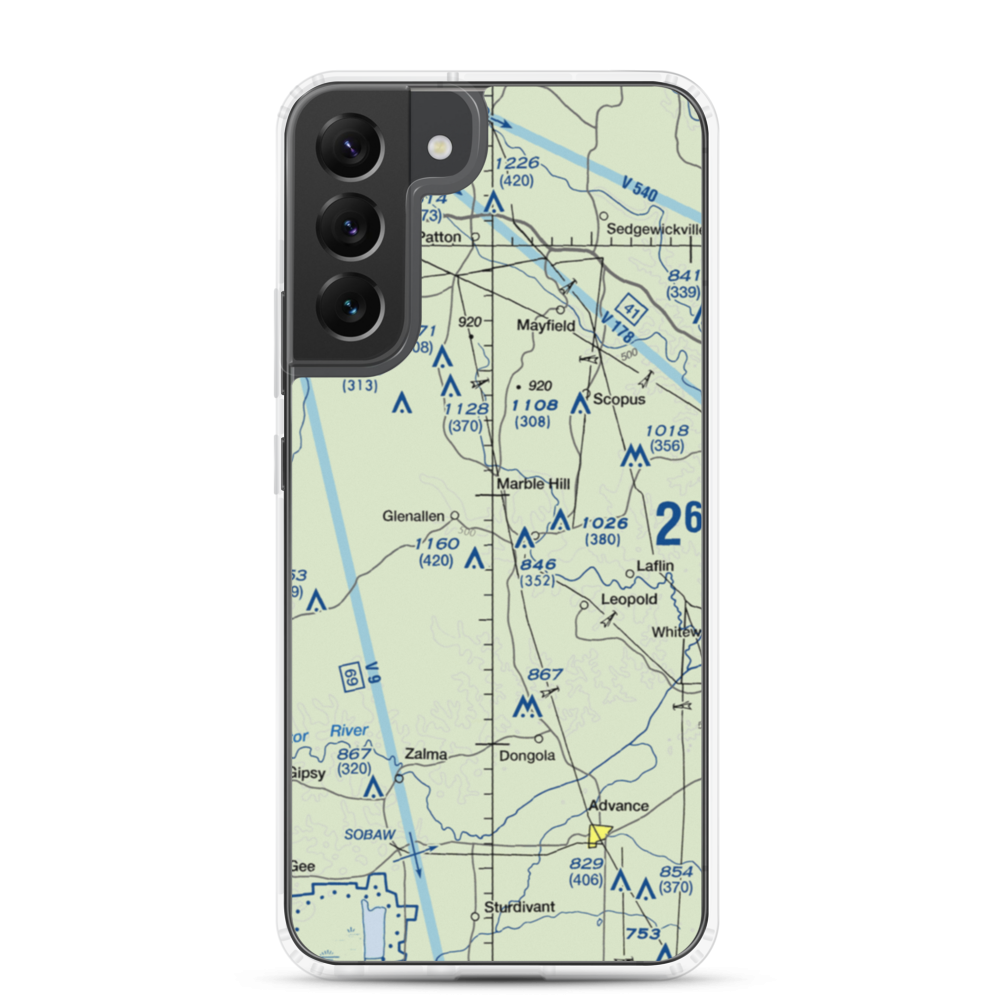 Ira Biffle Airfield (0T3) VFR Sectional Samsung Case Samsung Galaxy S22 Plus model shown