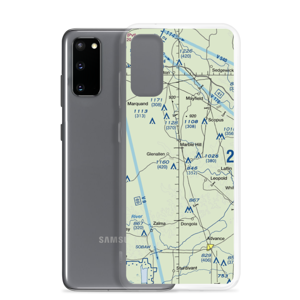 Ira Biffle Airfield (0T3) VFR Sectional Samsung Case Samsung Galaxy S20 model shown