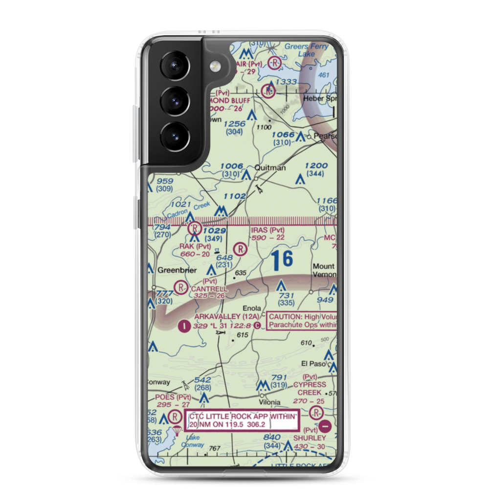 Ira's Airstrip (52AR) VFR Sectional Samsung Case Samsung Galaxy S21 Plus model shown