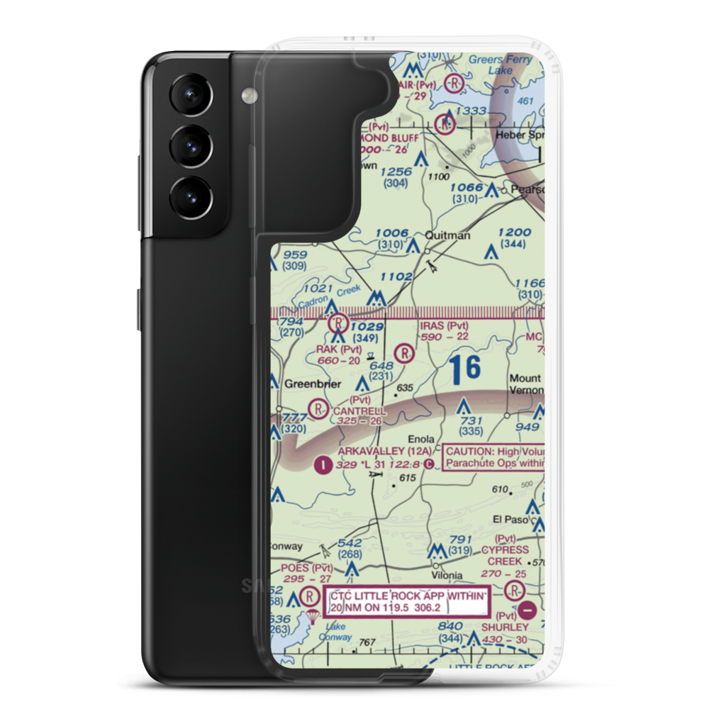 Ira's Airstrip (52AR) VFR Sectional Samsung Case Samsung Galaxy S21 Plus model shown