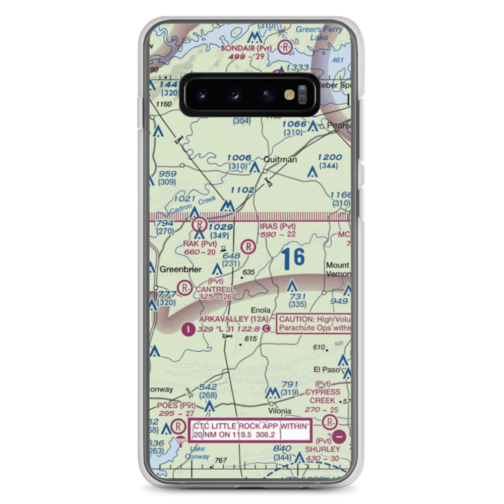 Ira's Airstrip (52AR) VFR Sectional Samsung Case Samsung Galaxy S10+ model shown