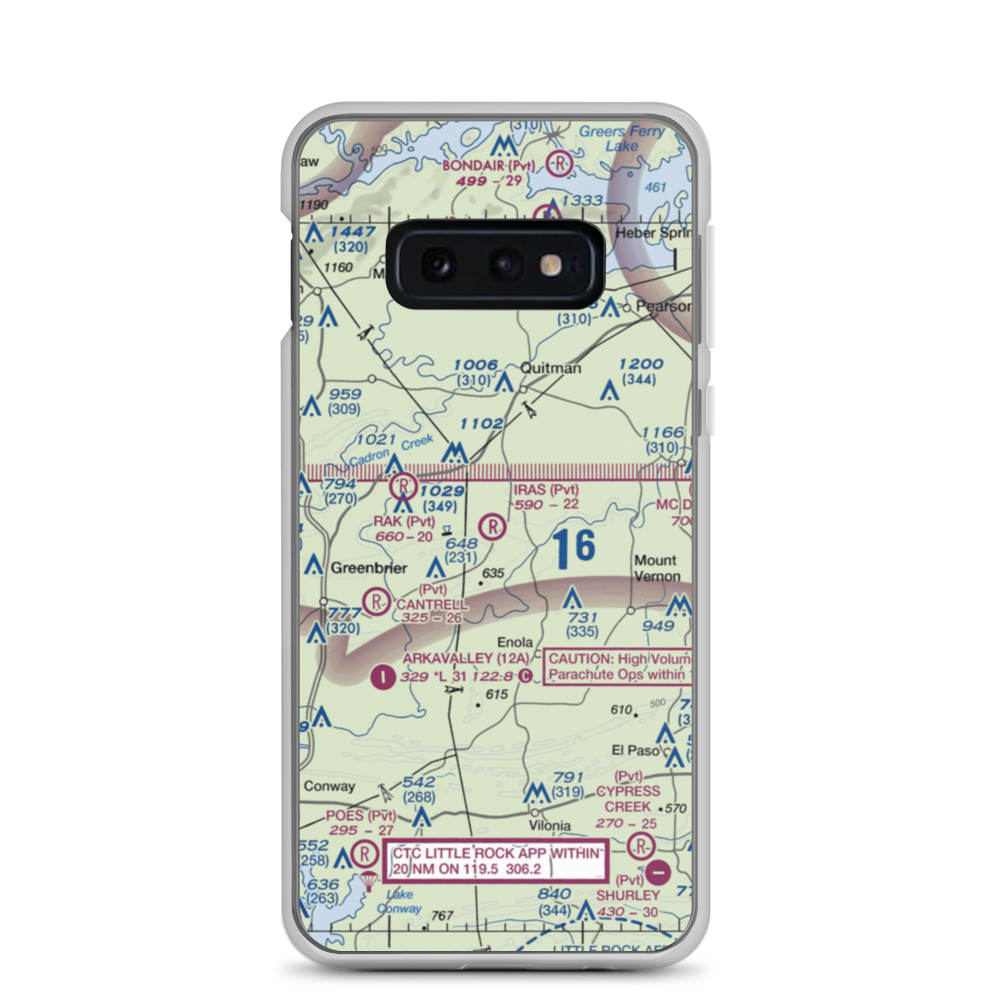 Ira's Airstrip (52AR) VFR Sectional Samsung Case Samsung Galaxy S10e model shown