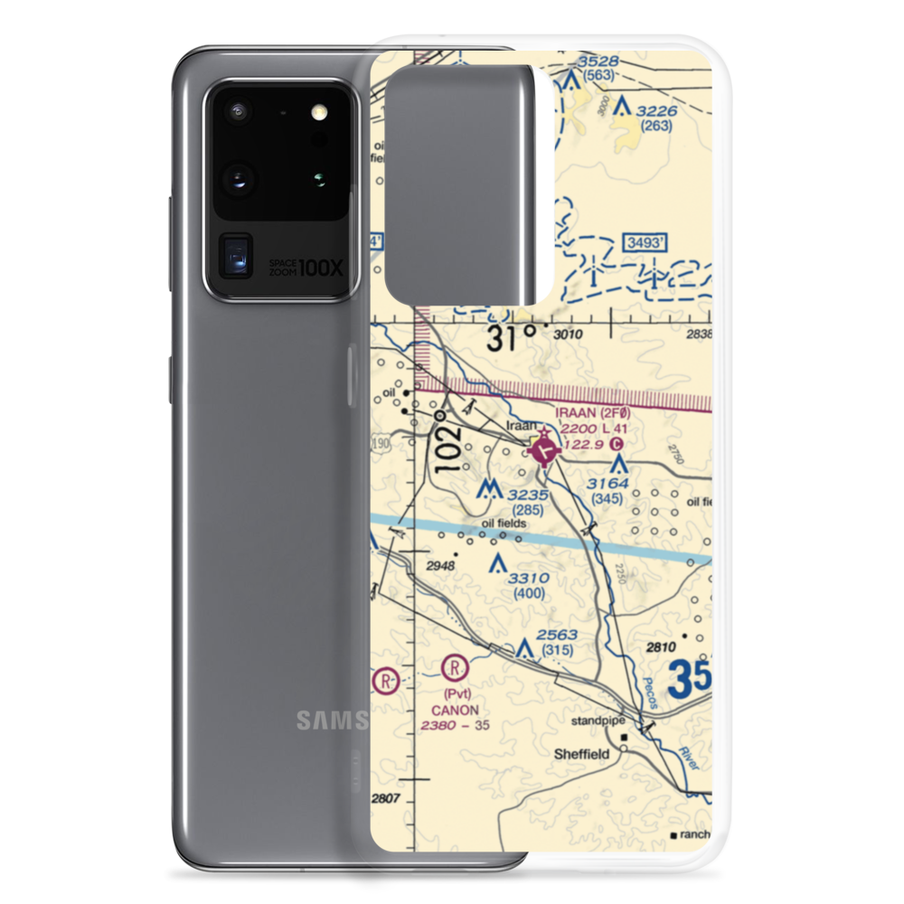 Iraan Municipal Airport (2F0) VFR Sectional Samsung Case Samsung Galaxy S20 Ultra model shown