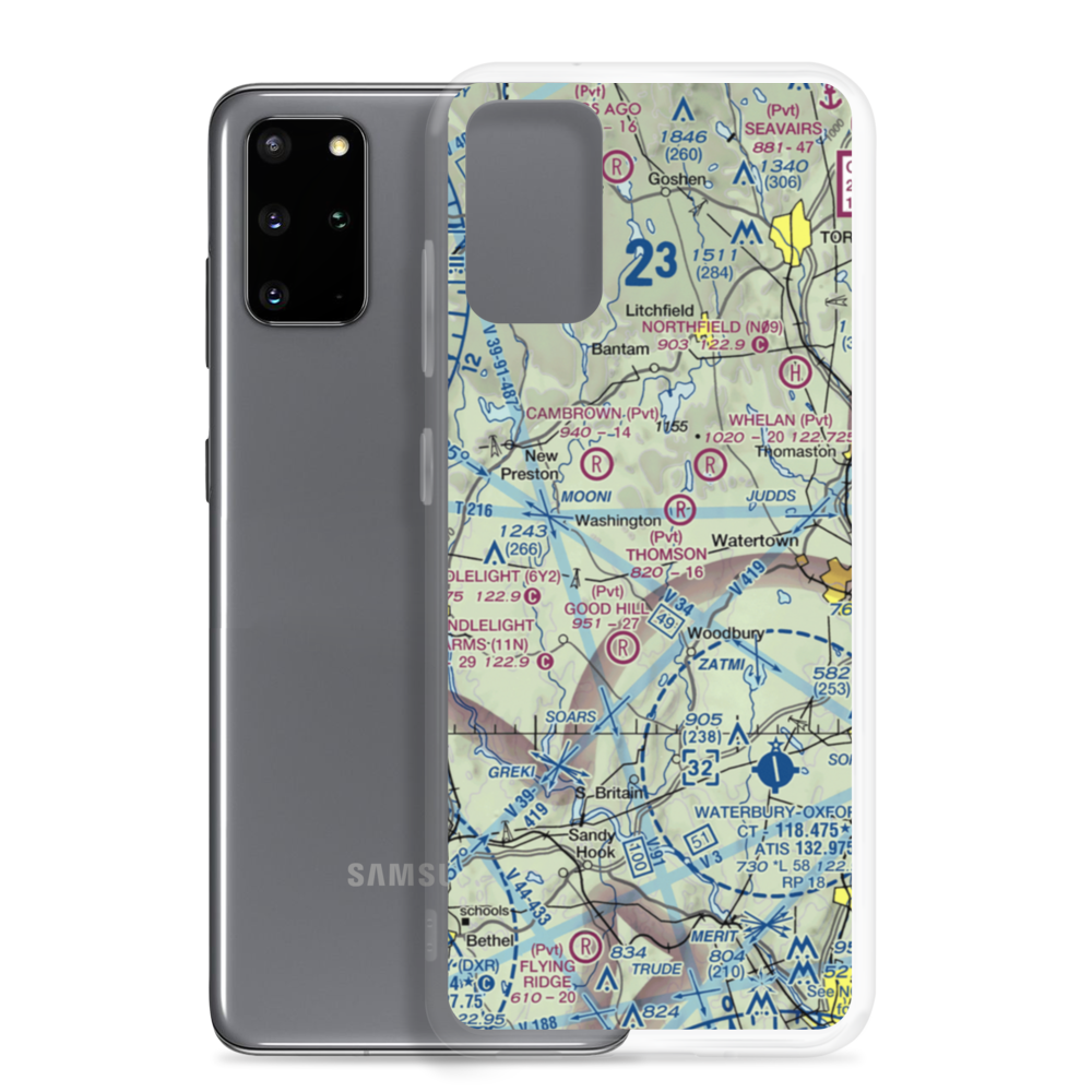 Irish Hills Farms Airport (33CT) VFR Sectional Samsung Case Samsung Galaxy S20 Plus model shown