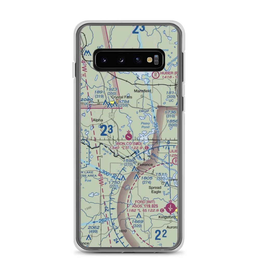 Iron County Airport (50D) VFR Sectional Samsung Case Samsung Galaxy S10 model shown