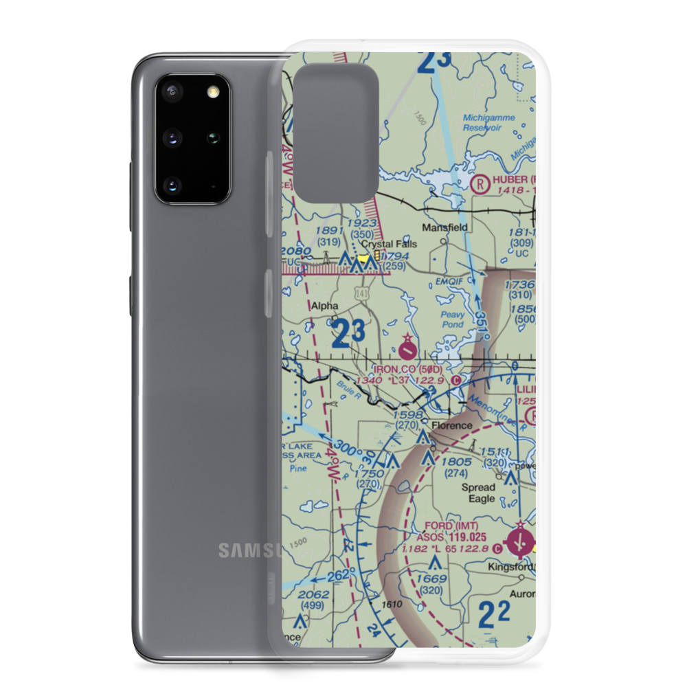 Iron County Airport (50D) VFR Sectional Samsung Case Samsung Galaxy S20 Plus model shown