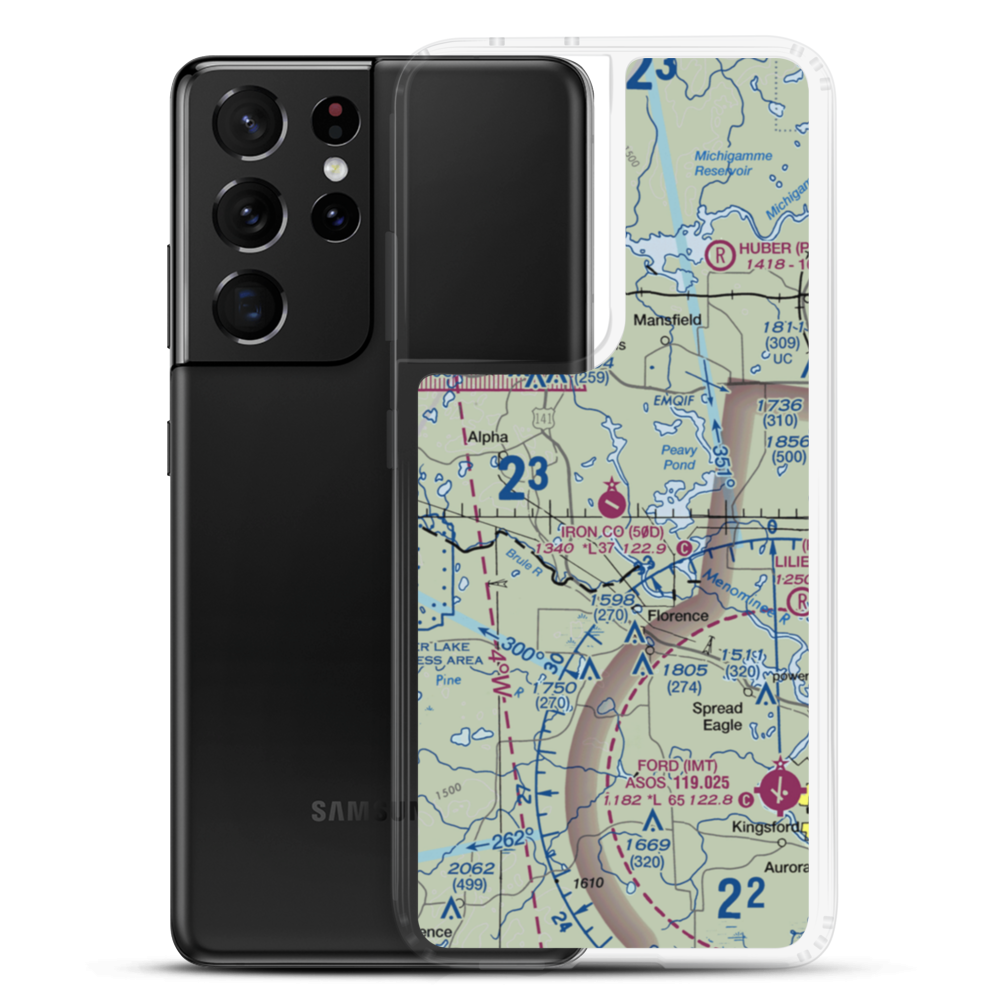Iron County Airport (50D) VFR Sectional Samsung Case Samsung Galaxy S21 Ultra model shown