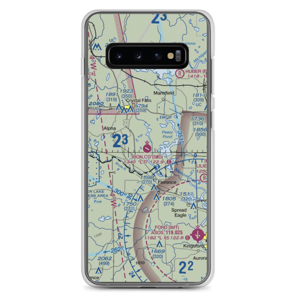 Iron County Airport (50D) VFR Sectional Samsung Case Samsung Galaxy S10+ model shown