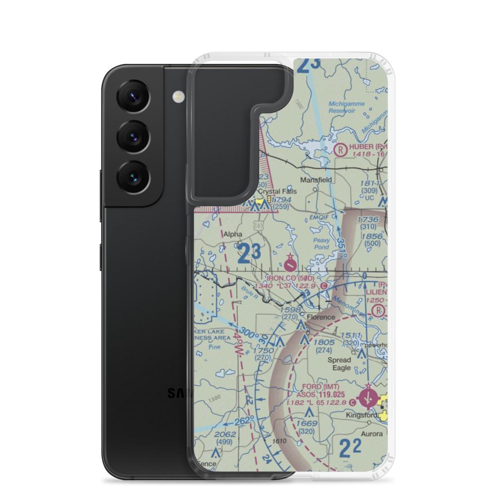 Iron County Airport (50D) VFR Sectional Samsung Case Samsung Galaxy S22 model shown