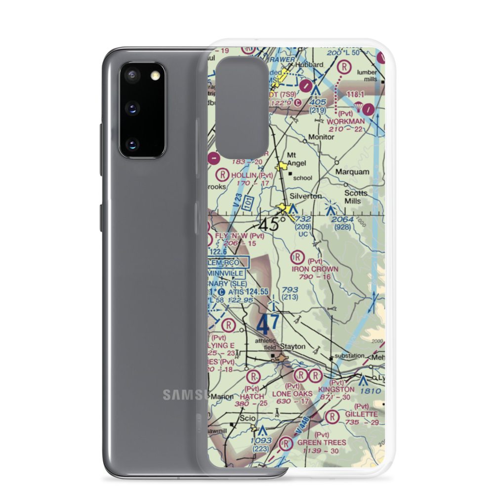 Iron Crown Airport (22OR) VFR Sectional Samsung Case Samsung Galaxy S20 model shown