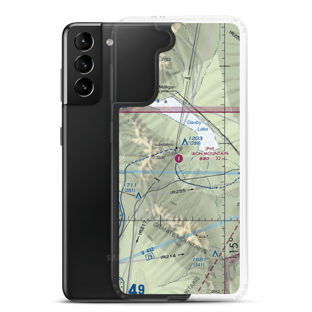 Iron Mountain Pumping Plant Airport (72CL) VFR Sectional Samsung Case Samsung Galaxy S21 Plus model shown