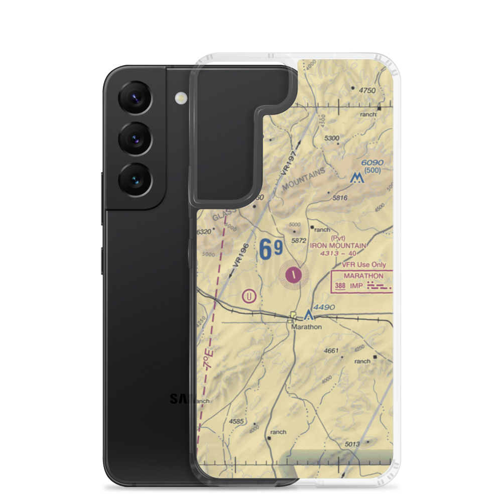 Iron Mountain Ranch Airport (5TE5) VFR Sectional Samsung Case Samsung Galaxy S22 model shown
