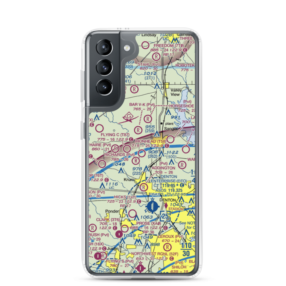 Ironhead Airport (T58) VFR Sectional Samsung Case Samsung Galaxy S21 model shown