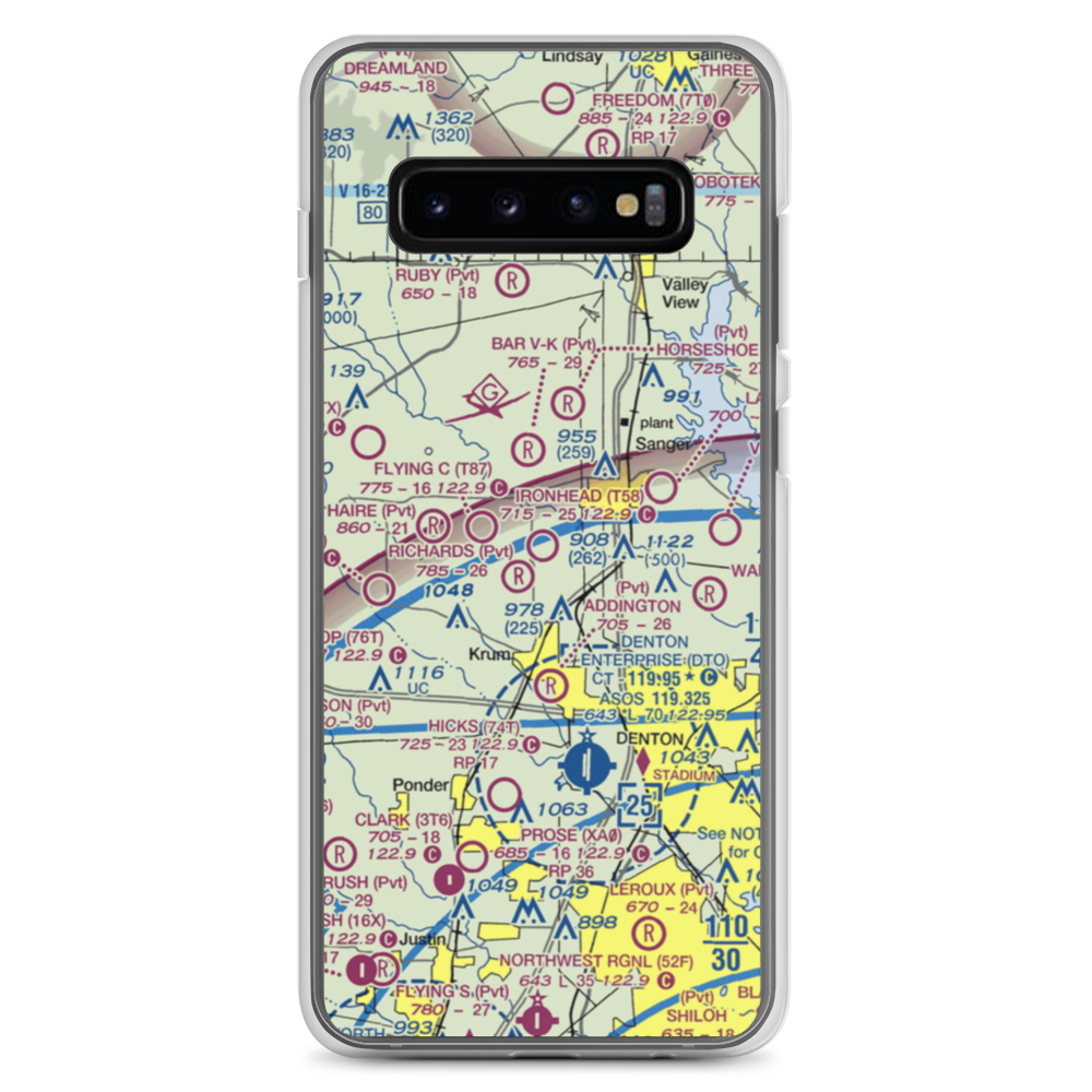 Ironhead Airport (T58) VFR Sectional Samsung Case Samsung Galaxy S10+ model shown