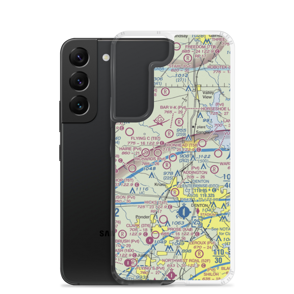 Ironhead Airport (T58) VFR Sectional Samsung Case Samsung Galaxy S22 model shown