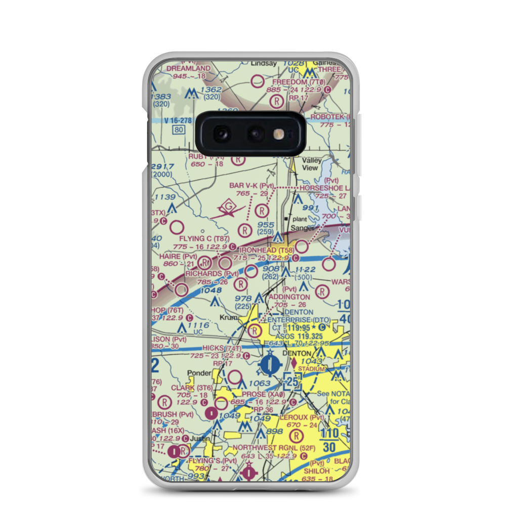 Ironhead Airport (T58) VFR Sectional Samsung Case Samsung Galaxy S10e model shown
