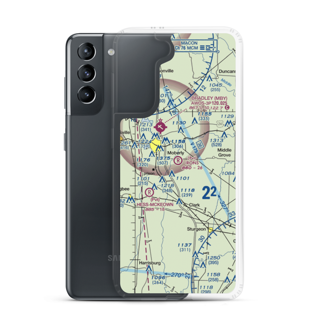 Irons Airport (5MO1) VFR Sectional Samsung Case Samsung Galaxy S21 model shown