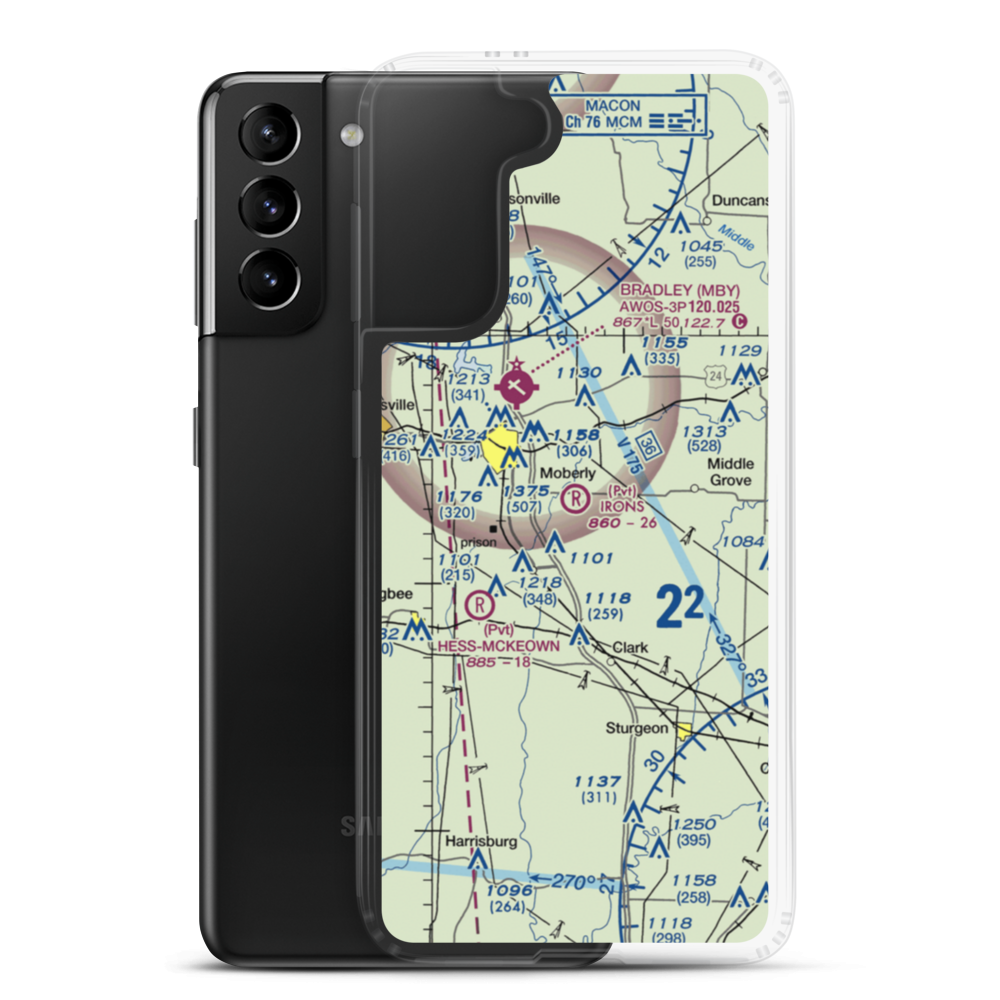 Irons Airport (5MO1) VFR Sectional Samsung Case Samsung Galaxy S21 Plus model shown