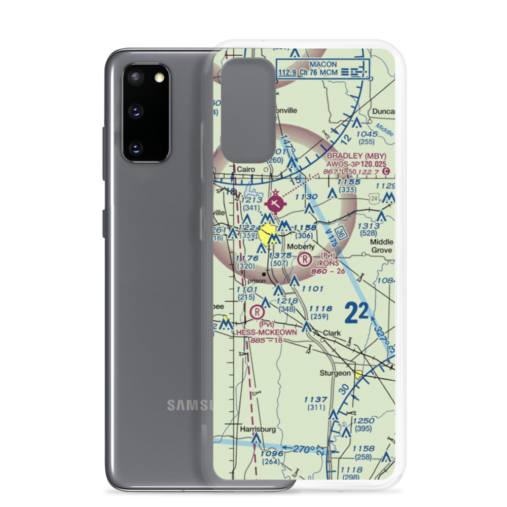 Irons Airport (5MO1) VFR Sectional Samsung Case Samsung Galaxy S20 model shown
