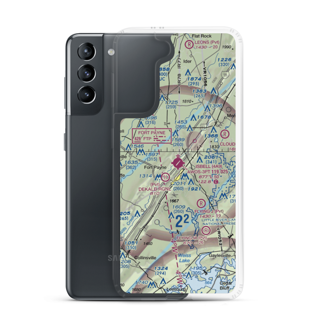 Isbell Field (4A9) VFR Sectional Samsung Case Samsung Galaxy S21 model shown