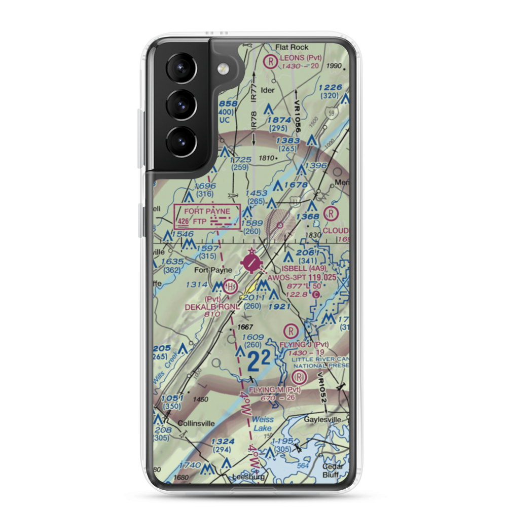 Isbell Field (4A9) VFR Sectional Samsung Case Samsung Galaxy S21 Plus model shown