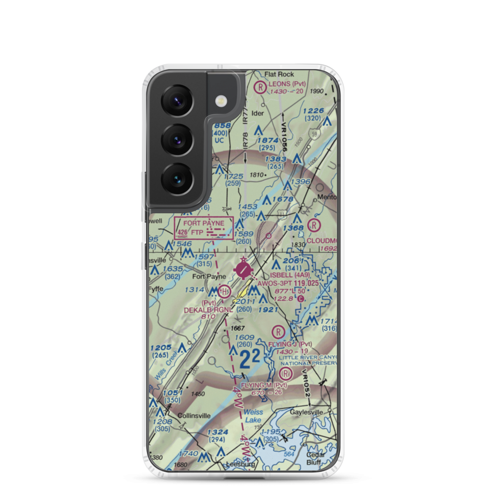 Isbell Field (4A9) VFR Sectional Samsung Case Samsung Galaxy S22 model shown