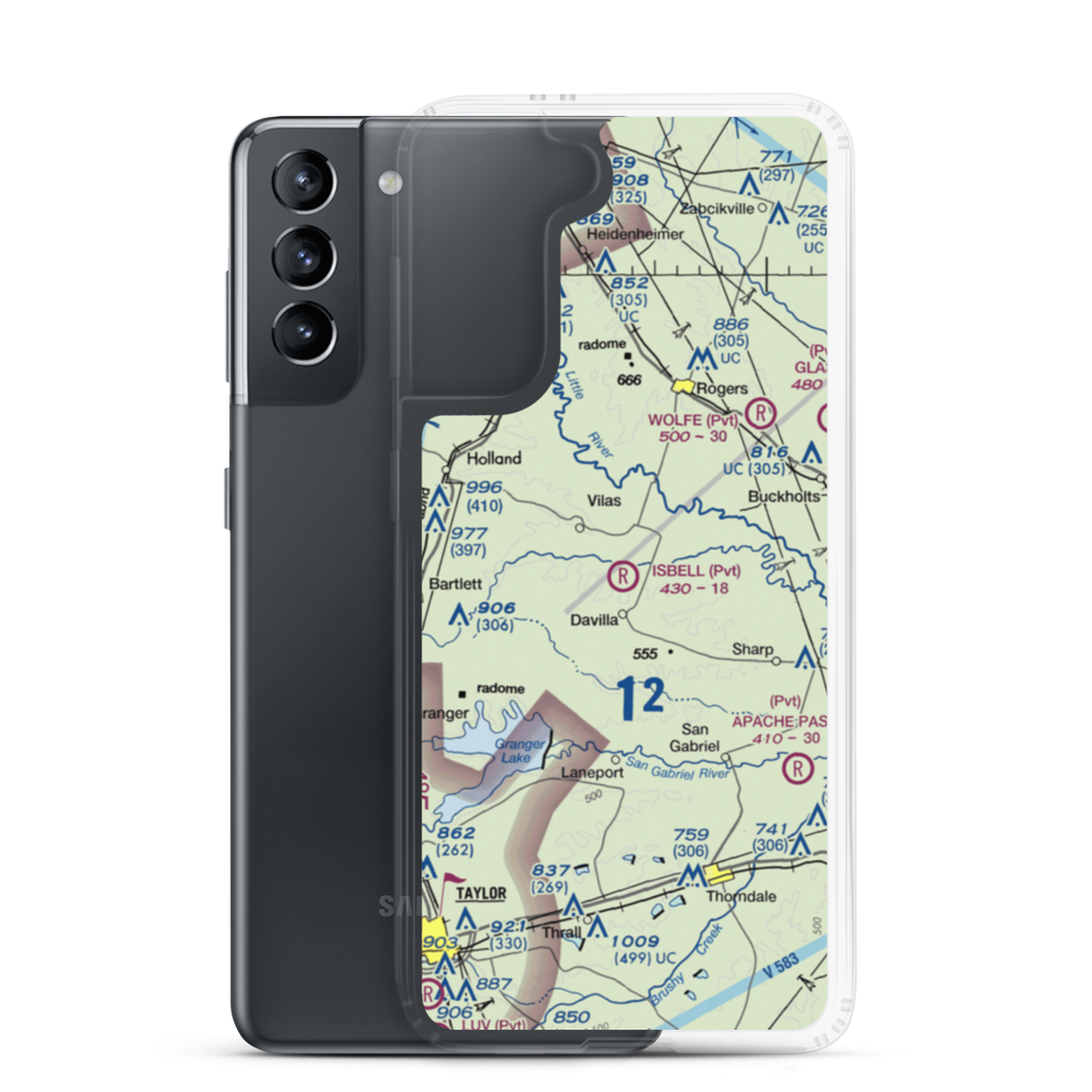 Isbell Ranch Airport (14XS) VFR Sectional Samsung Case Samsung Galaxy S21 model shown