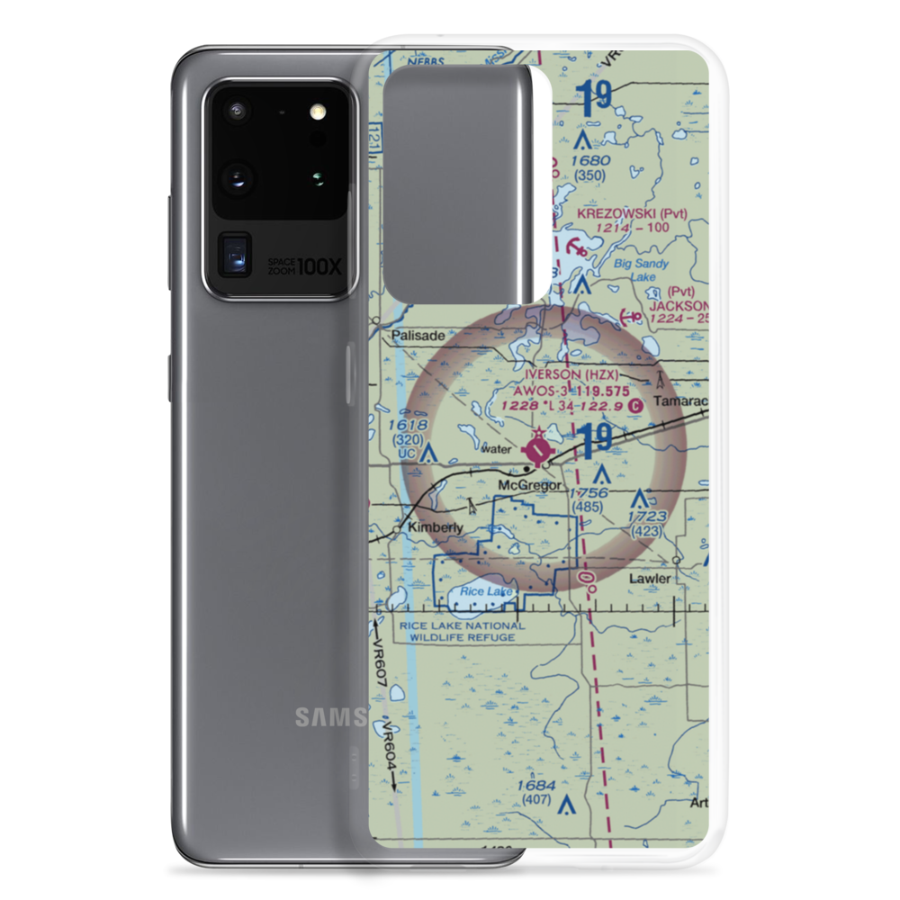 Isedor Iverson Airport (HZX) VFR Sectional Samsung Case Samsung Galaxy S20 Ultra model shown