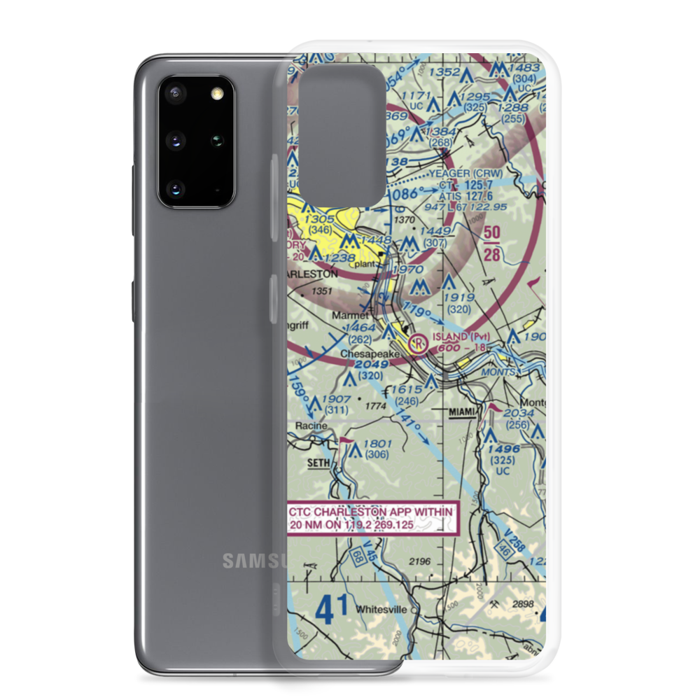 Island Airport (WV08) VFR Sectional Samsung Case Samsung Galaxy S20 Plus model shown