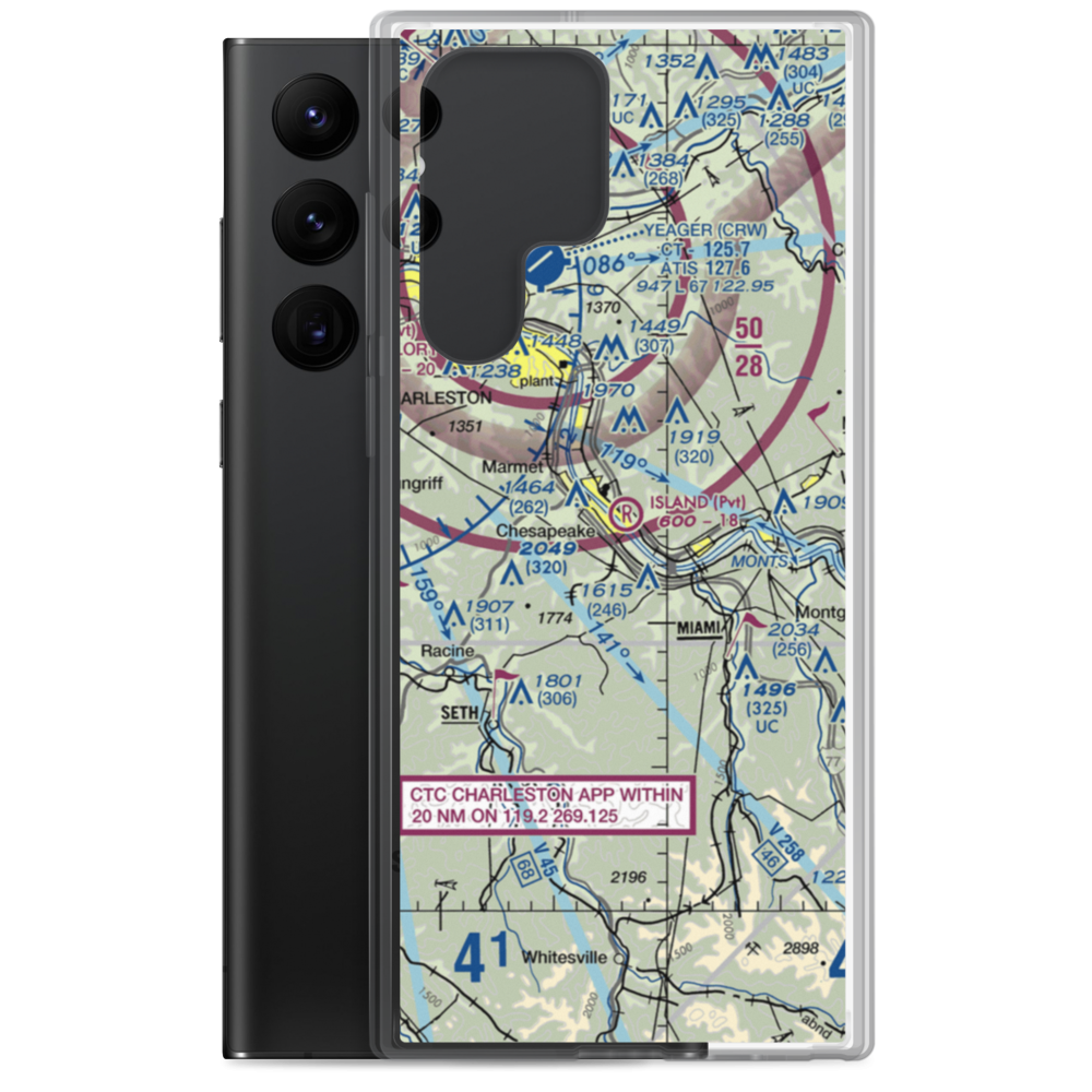 Island Airport (WV08) VFR Sectional Samsung Case Samsung Galaxy S22 Ultra model shown
