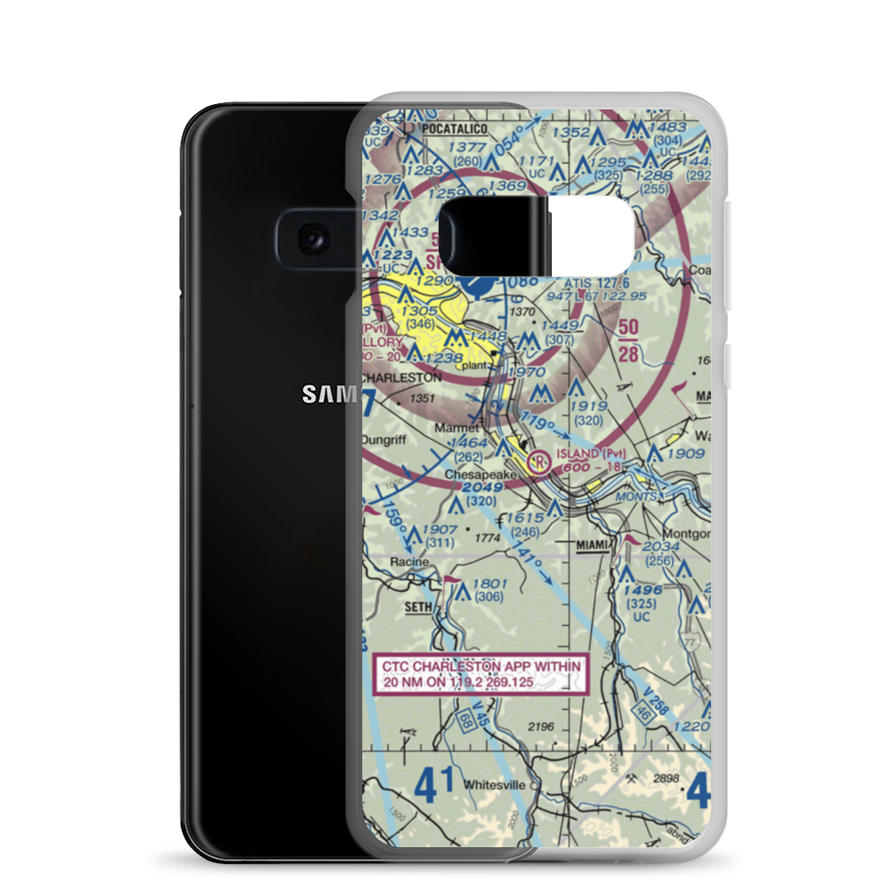 Island Airport (WV08) VFR Sectional Samsung Case Samsung Galaxy S10e model shown
