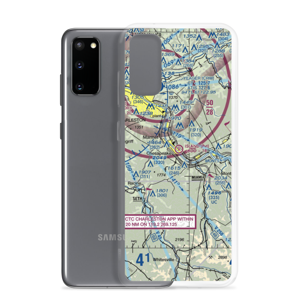 Island Airport (WV08) VFR Sectional Samsung Case Samsung Galaxy S20 model shown