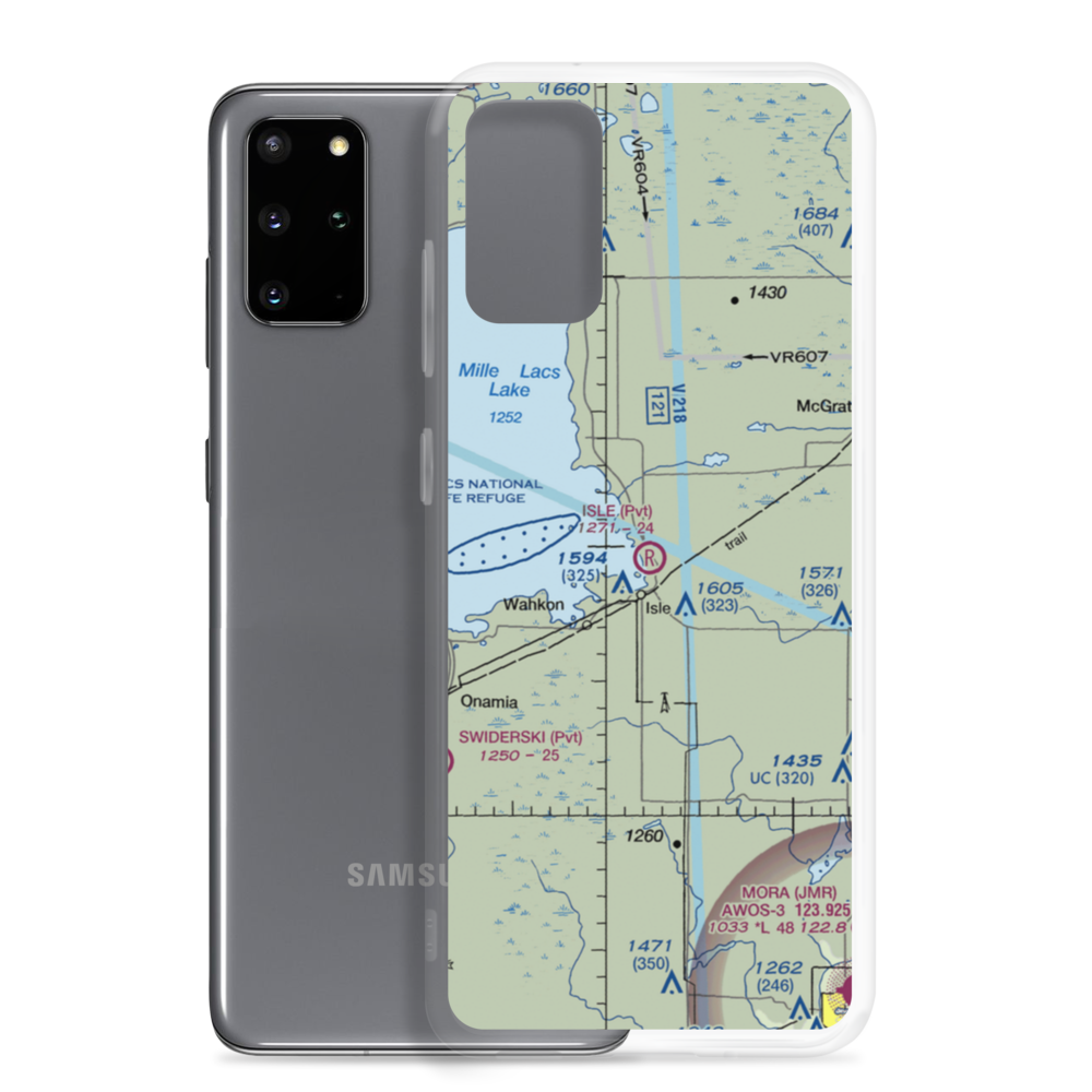 Isle Private Airport (MY72) VFR Sectional Samsung Case Samsung Galaxy S20 Plus model shown