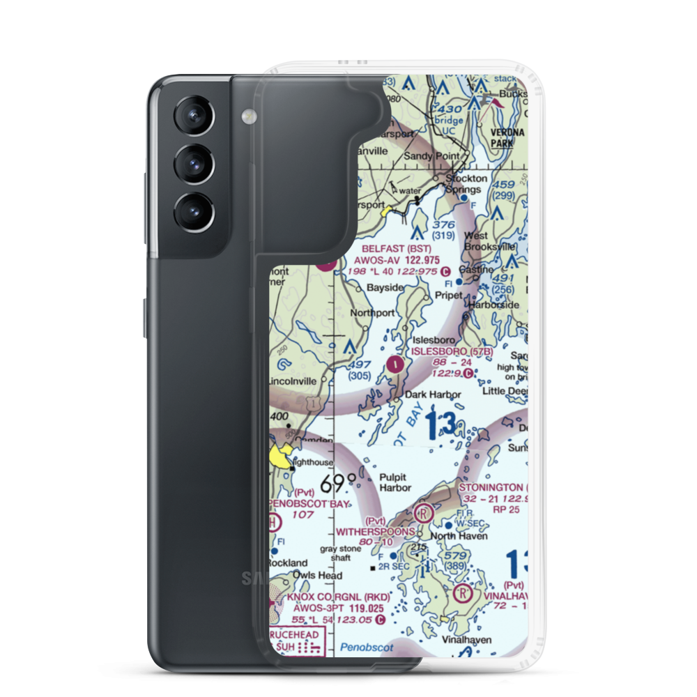 Islesboro Airport (57B) VFR Sectional Samsung Case Samsung Galaxy S21 model shown