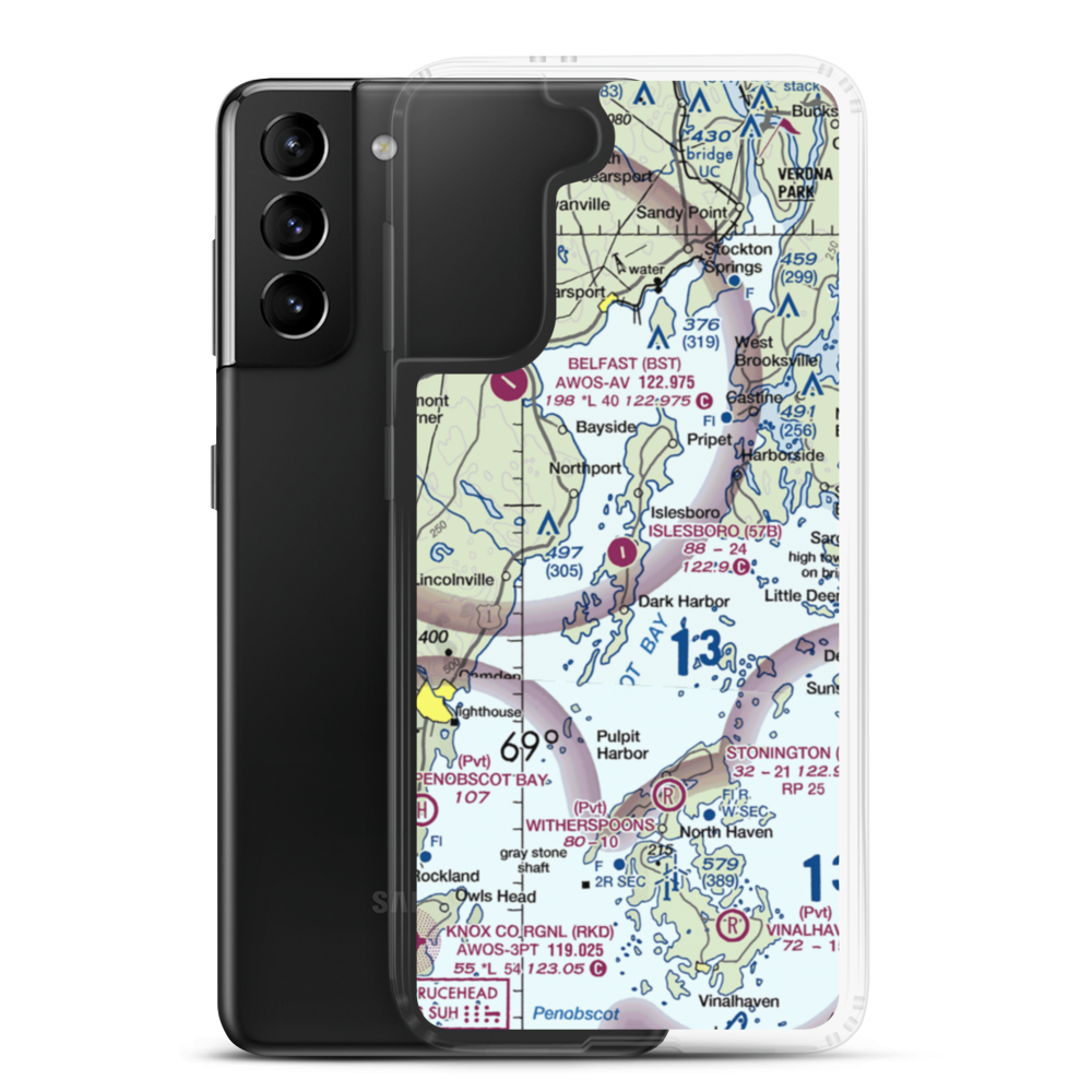 Islesboro Airport (57B) VFR Sectional Samsung Case Samsung Galaxy S21 Plus model shown