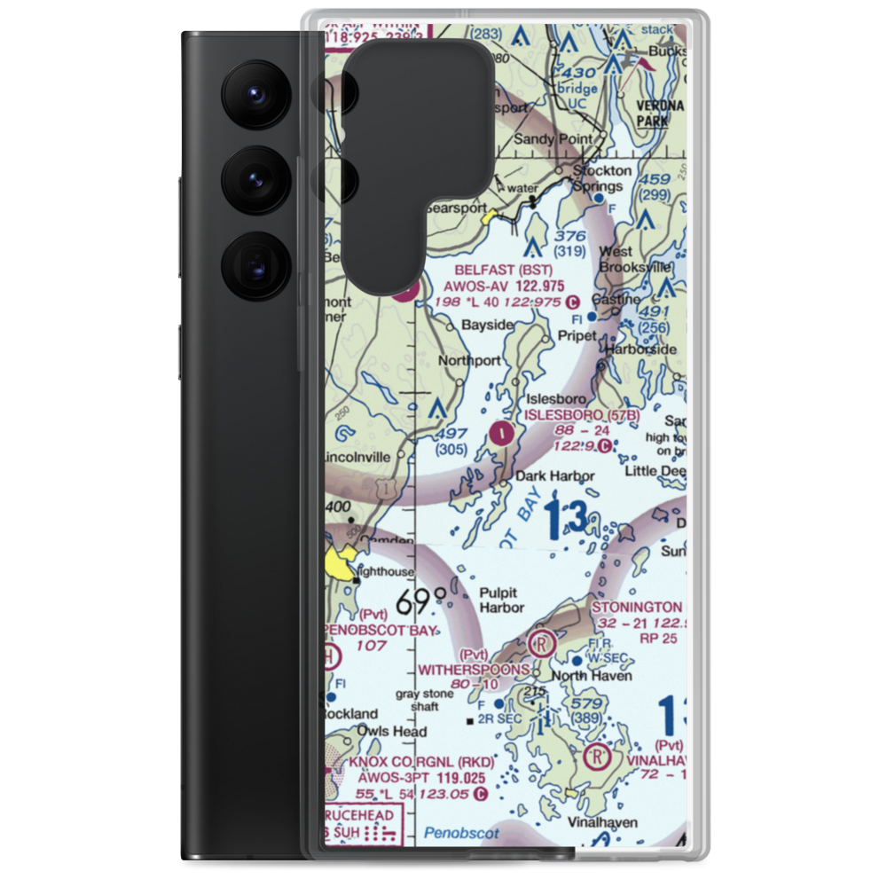 Islesboro Airport (57B) VFR Sectional Samsung Case Samsung Galaxy S22 Ultra model shown