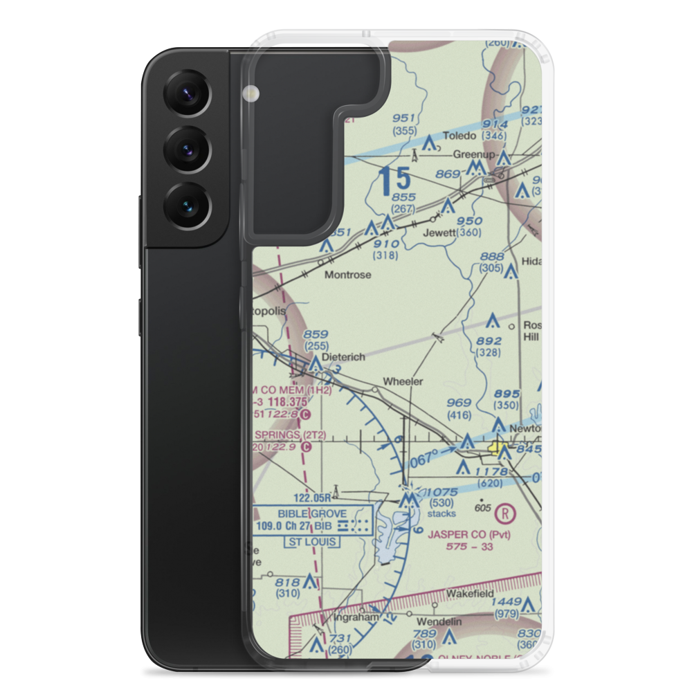 Isley Airport (33LL) VFR Sectional Samsung Case Samsung Galaxy S22 Plus model shown