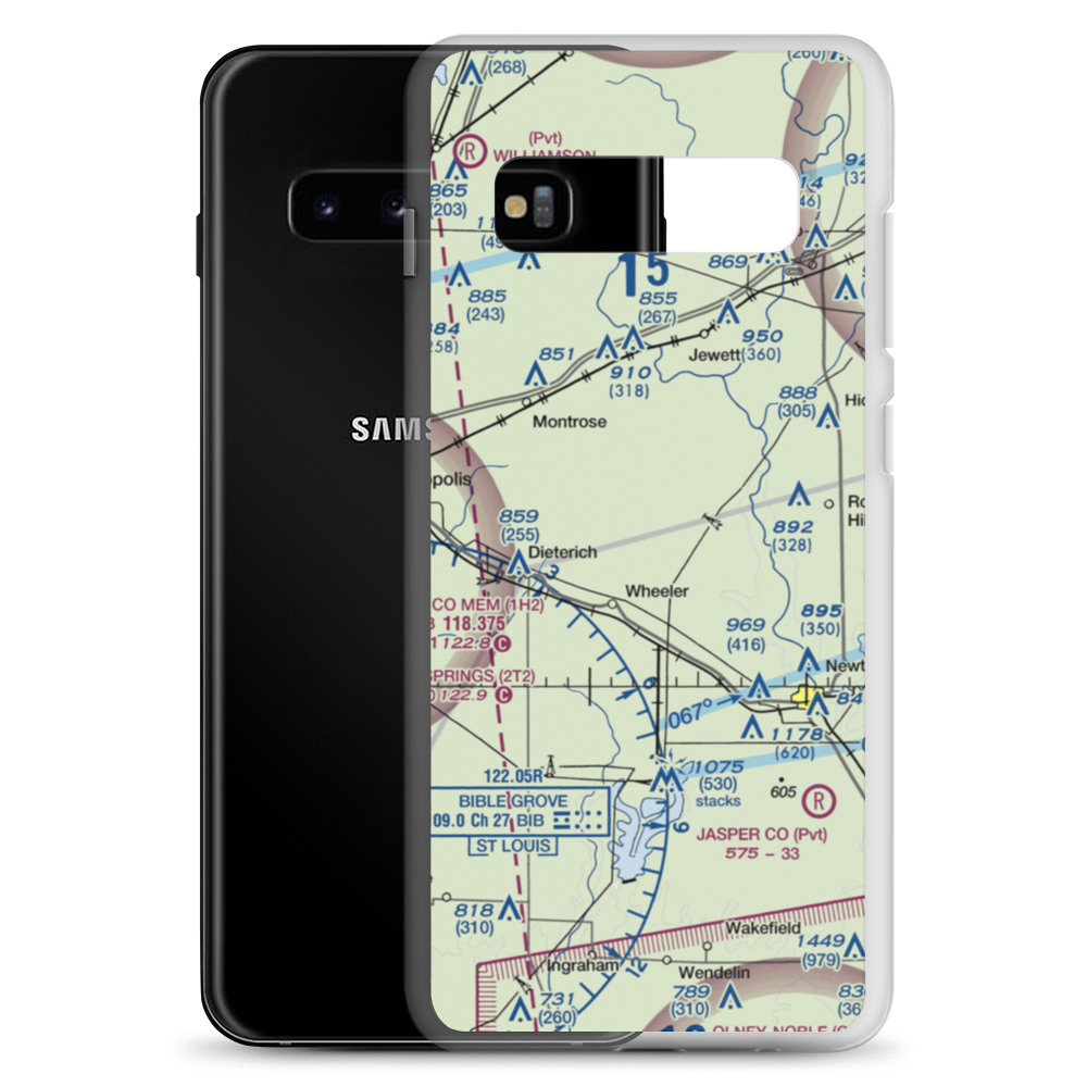 Isley Airport (33LL) VFR Sectional Samsung Case Samsung Galaxy S10+ model shown
