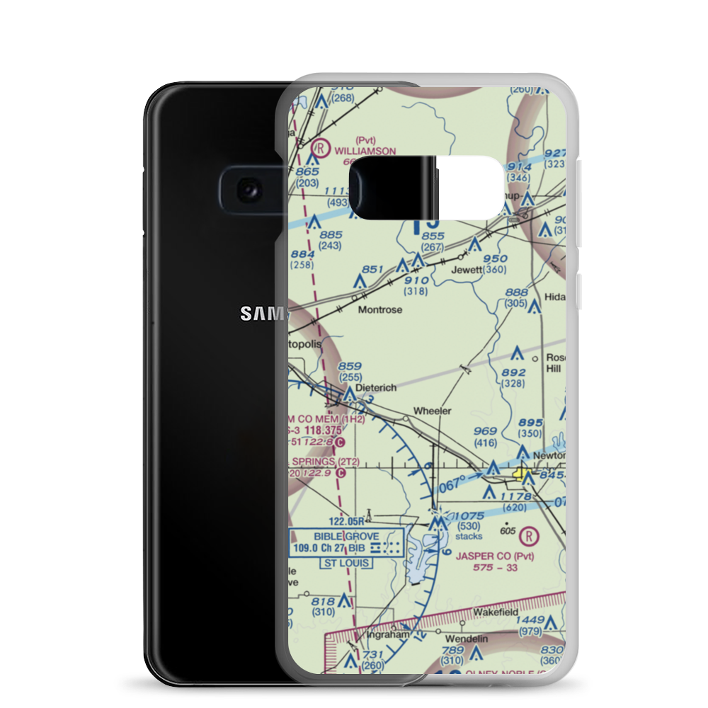 Isley Airport (33LL) VFR Sectional Samsung Case Samsung Galaxy S10e model shown