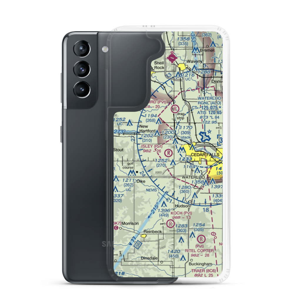 Isley Field (24IA) VFR Sectional Samsung Case Samsung Galaxy S21 model shown