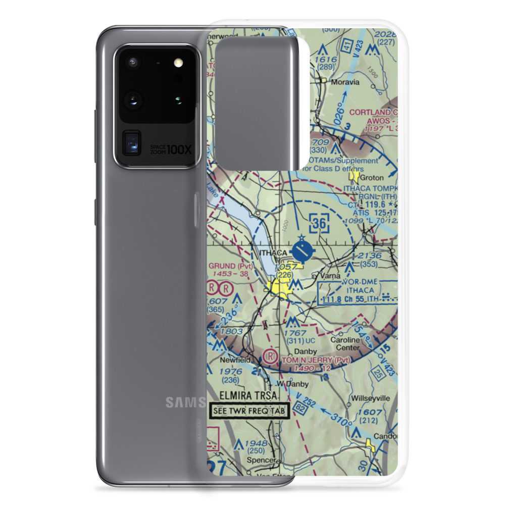 Ithaca Tompkins Regional Airport (ITH) VFR Sectional Samsung Case Samsung Galaxy S20 Ultra model shown