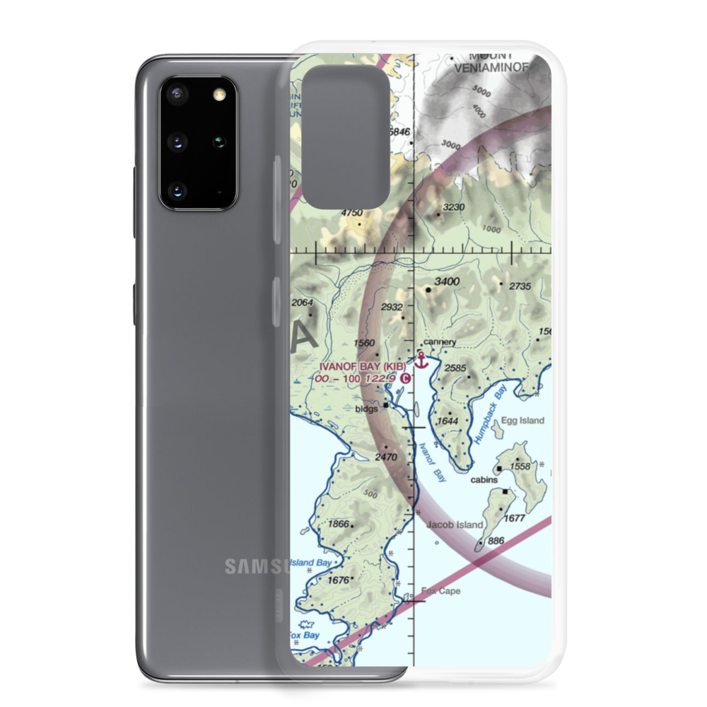 Ivanof Bay Seaplane Base (KIB) VFR Sectional Samsung Case Samsung Galaxy S20 Plus model shown