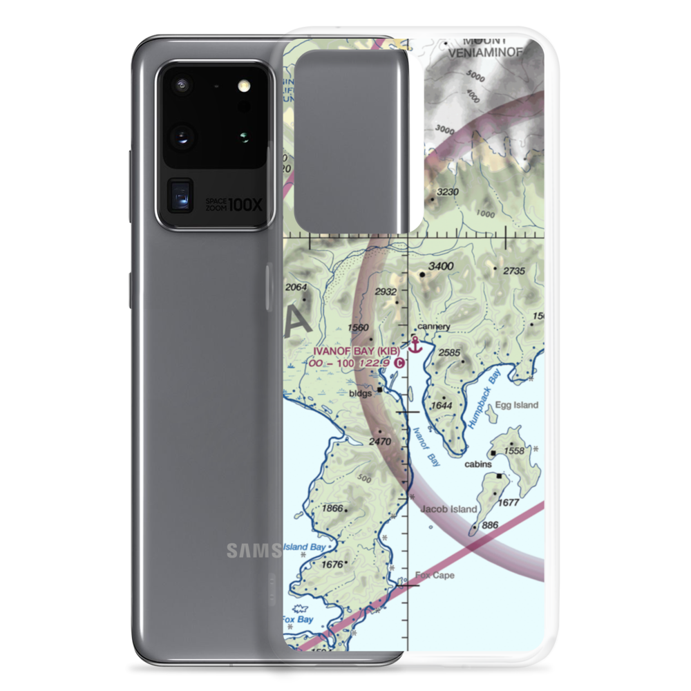 Ivanof Bay Seaplane Base (KIB) VFR Sectional Samsung Case Samsung Galaxy S20 Ultra model shown