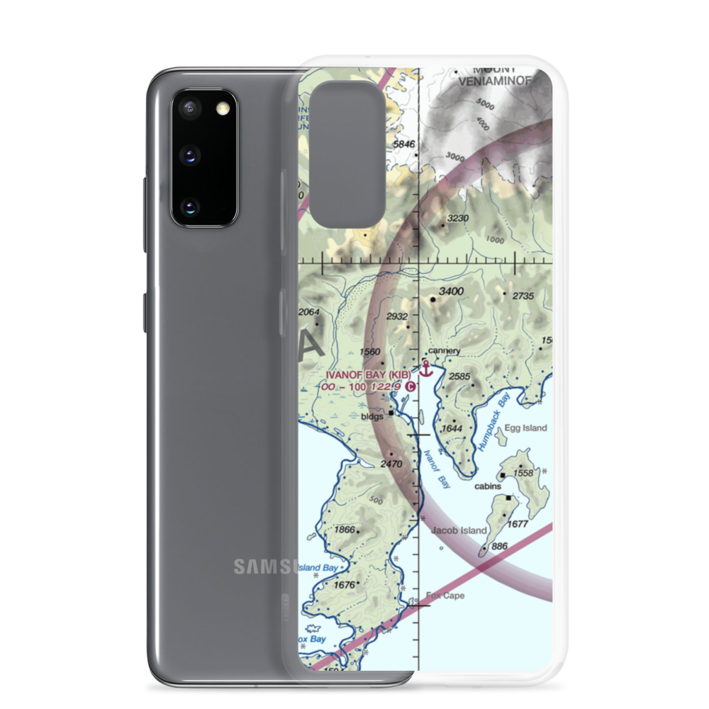 Ivanof Bay Seaplane Base (KIB) VFR Sectional Samsung Case Samsung Galaxy S20 model shown