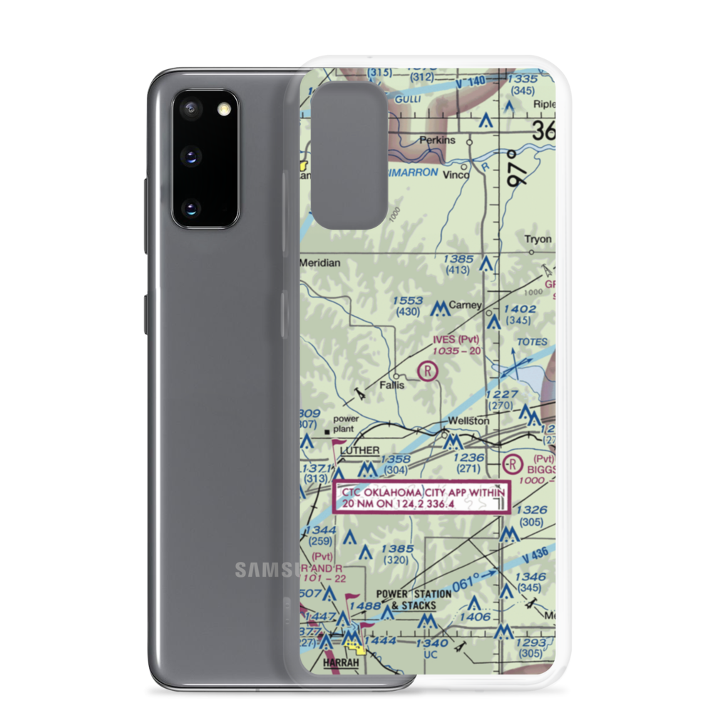 Ives Airport (OK96) VFR Sectional Samsung Case Samsung Galaxy S20 model shown