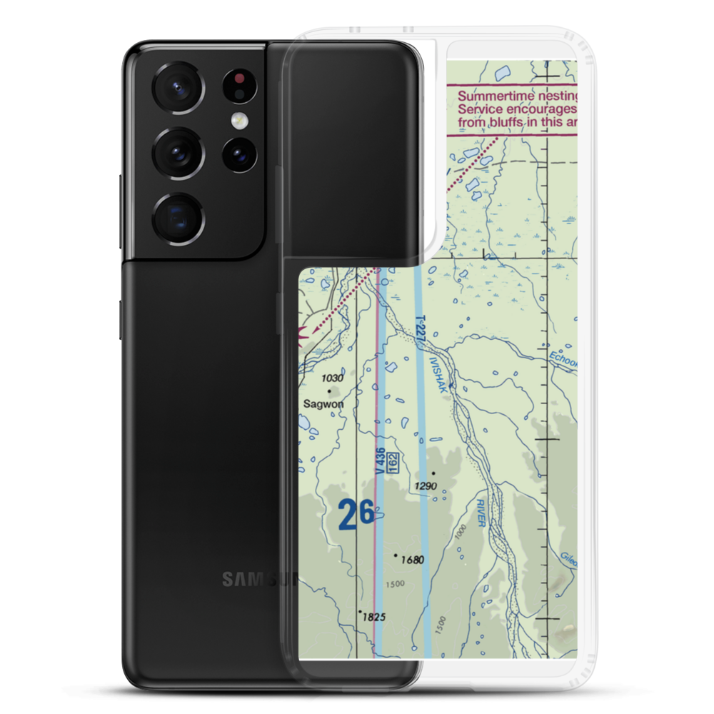 Ivishak Airport (IVH) VFR Sectional Samsung Case Samsung Galaxy S21 Ultra model shown