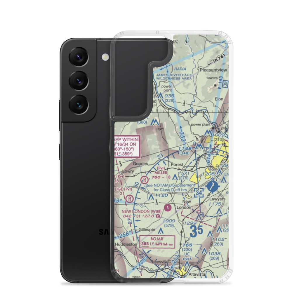 Ivy Hill Airport (VA65) VFR Sectional Samsung Case Samsung Galaxy S22 model shown